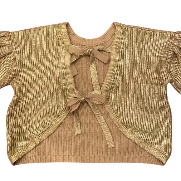 KIKA VARGAS X TARGET Metallic Gold Back Tie Sweater M - Picture 10 of 13